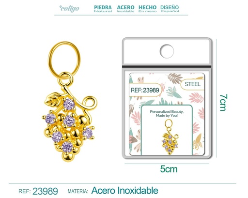 [23989] Charm de cobre chapado en oro de 14K con circonita - Accesorios de joyería y manualidades