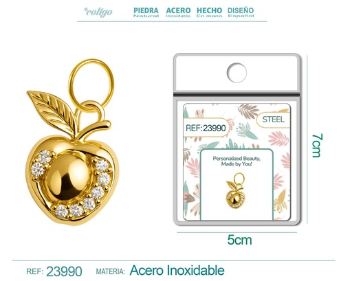 [23990] Charm de cobre chapado en oro de 14K con circonita - Accesorios de joyería y manualidades