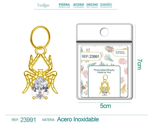 [23991] Charm de cobre chapado en oro de 14K con circonita - Accesorios de joyería y manualidades