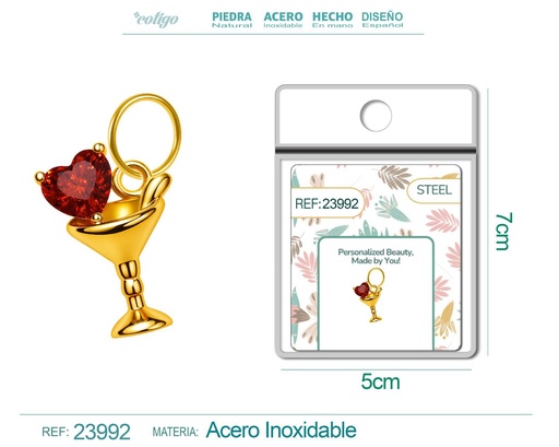 [23992] Charm de cobre chapado en oro de 14K con circonita - Accesorios de joyería y manualidades