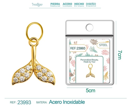 [23993] Charm de cobre chapado en oro de 14K con circonita - Accesorios de joyería y manualidades