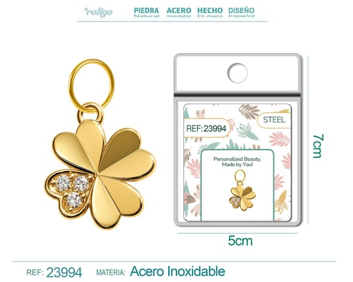[23994] Charm de cobre chapado en oro de 14K con circonita - Accesorios de joyería y manualidades