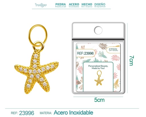 [23996] Charm de cobre chapado en oro de 14K con circonita - Accesorios de joyería y manualidades