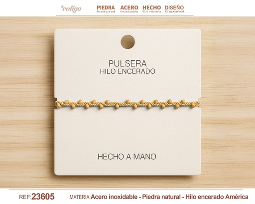 [23605] Pulsera de hilo encerado - Joyería de hilo y accesorios manuales
