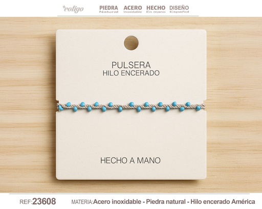 [23608] Pulsera de hilo encerado - Joyería de hilo y accesorios manuales