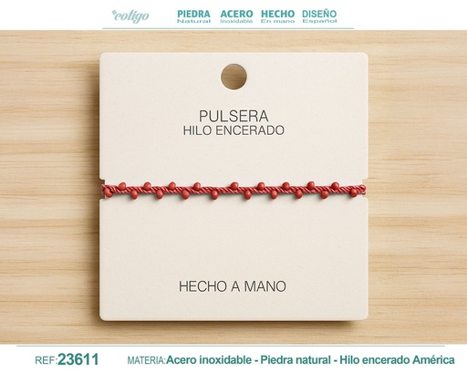 [23611] Pulsera de hilo encerado - Joyería de hilo y accesorios manuales