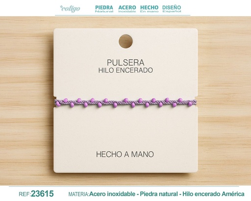 [23615] Pulsera de hilo encerado - Joyería de hilo y accesorios manuales