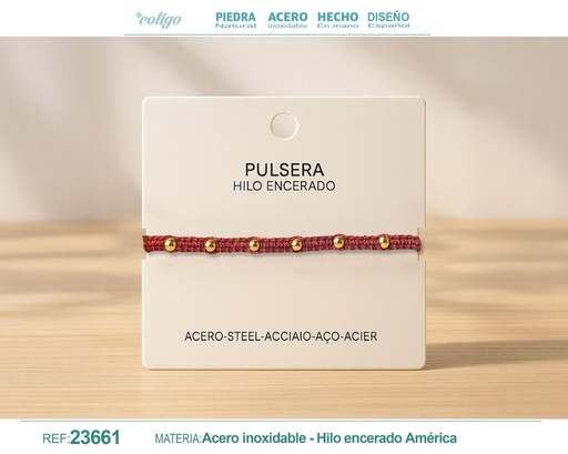 [23661] Pulsera de hilo encerado - Accesorios de moda y joyería