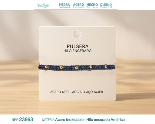 [23663] Pulsera de hilo encerado - Accesorios de moda y joyería