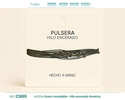 [23669] Pulsera de hilo encerado - Accesorios de moda y joyería