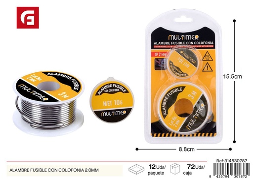 [314530787] Alambre fusible con colofonia 2.0 mm - Herrajes y accesorios de ferretería
