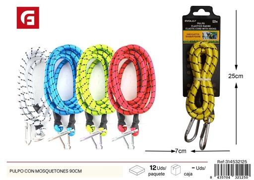 [314532125] Pulpo con mosquetones 90 cm - Accesorios para automóvil