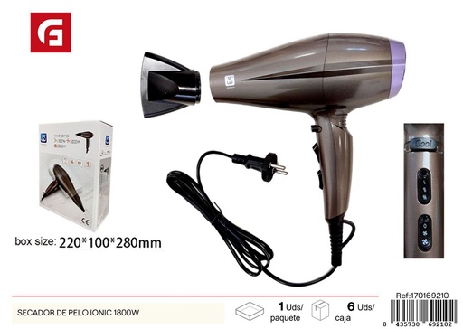 [170169210] Secador de pelo IONIC 1800W - Secadores y herramientas de cabello