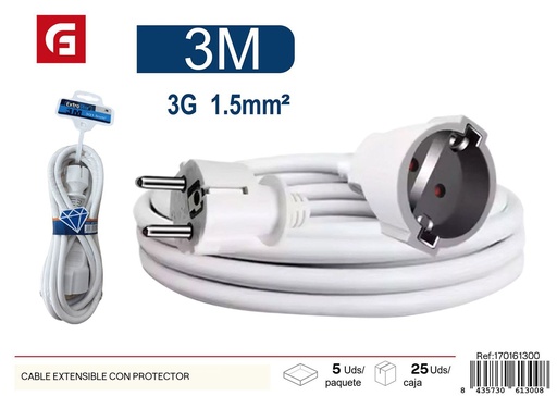 [170161300] Cable extensible con protector - Alargadores de enchufe