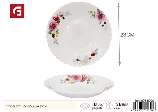 [180631090] Plato hondo Julia 23 cm - Vajilla decorada