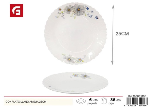 [180631086] Plato llano Amelia de 25 cm - Vajilla y platos decorativos