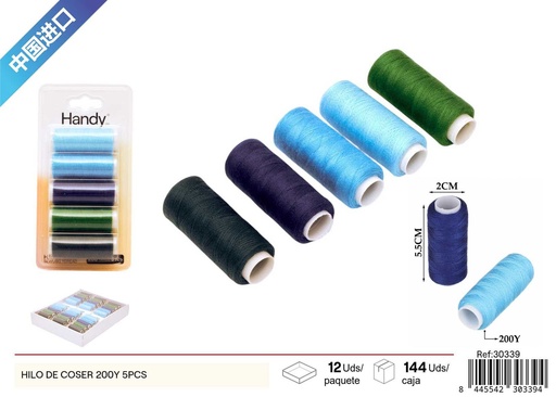 [30339] Hilo de coser 200 y 5 piezas - Materiales de costura y manualidades