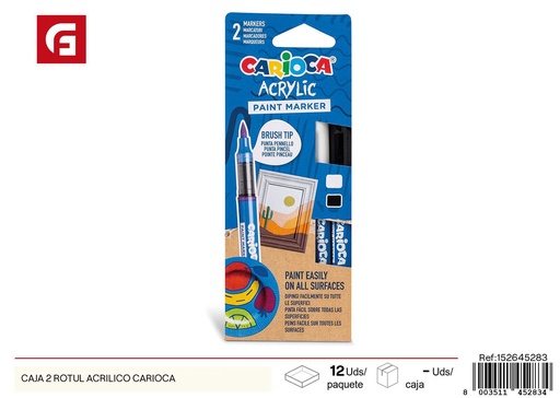 [152645283] Caja de 2 rotuladores acrílicos Carioca - Material escolar y arte