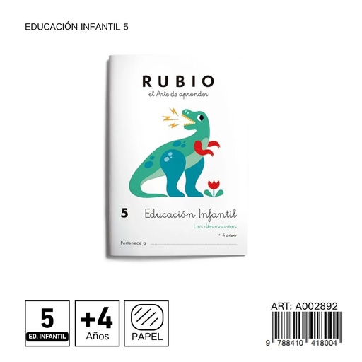 [A002892] Educación Infantil 5 - Cuaderno de actividades para niños