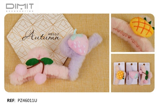 [8435693884330] Pinza de Pelo Peluche 12U - Accesorios para el cabello