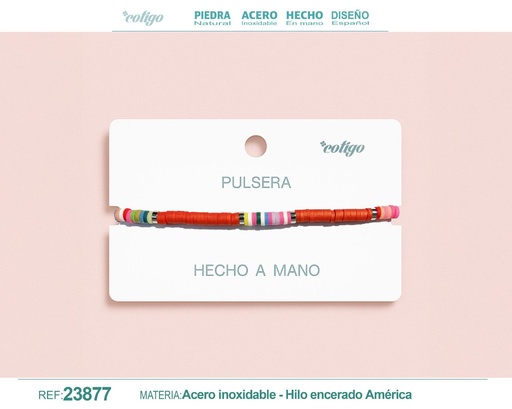 [23877] Pulsera de hilo hecha a mano - Accesorios de moda artesanales