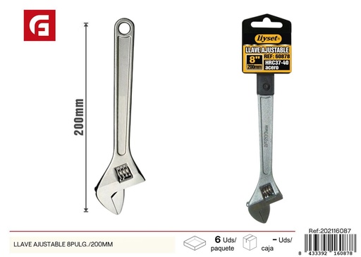 [202116087]  llave ajustable 8 pulgadas / 200 mm - Herramientas de ferretería