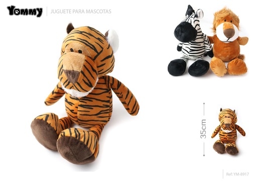 [YM8917] Juguete peluche de león con estampado 35 cm - Accesorios para mascotas