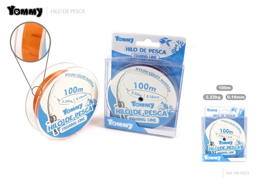 [YM9023] Hilo de pesca nylon marrón 0.18mm x 100m - Accesorios de pesca