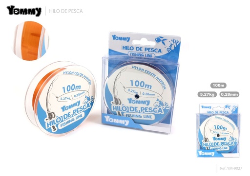 [YM9027] Hilo de pesca nylon marrón 0.28mm x 100m - Accesorios de pesca