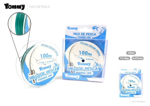 [YM9053] Hilo de pesca nylon verde 0.47mm x 100m - Accesorios de pesca