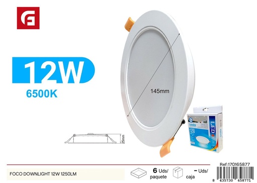 [170165877] Foco downlight 12W 1250 lúmenes - Iluminación empotrada
