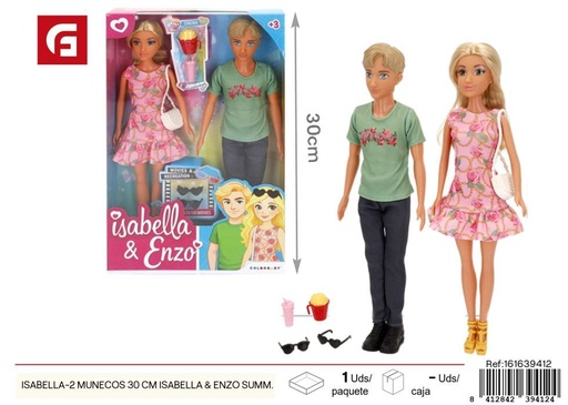 [161639412] Set de 2 muñecos de verano Isabella y Enzo 30cm - Juguetes y muñecas