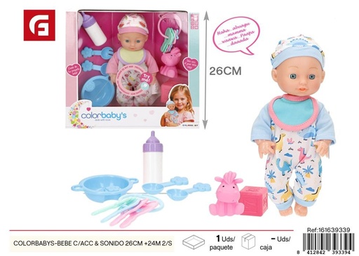 [161639339] M bebé con sonido y accesorios 26cm +24m - Juguetes y muñecos