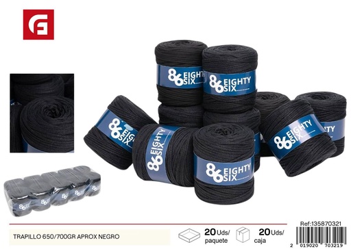 [135870321] Hilo trapillo negro aproximadamente 650/700 gramos - Mercería y costura