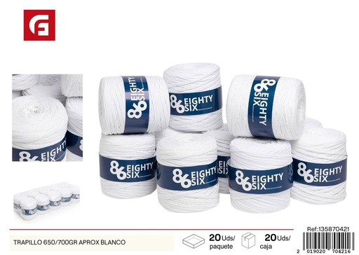 [135870421] Hilo trapillo blanco aproximadamente 650/700 gramos - Mercería y costura