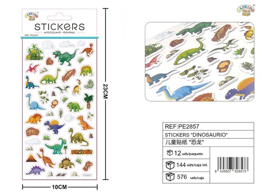 [PE2857] Stickers "Dinosaurio" 10x23cm - Nuevos productos