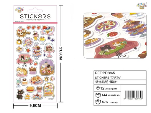 [PE2865] Stickers "Tarta" 9.5x21.5cm - Nuevos productos