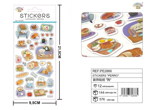 [PE2866] Stickers decorativos de "Perro" 9,5x21,5 cm - Adhesivos para personalización
