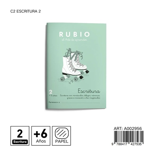 [A002956] Cuaderno RUBIO escritura 2 C2 - Ejercicios básicos de escritura