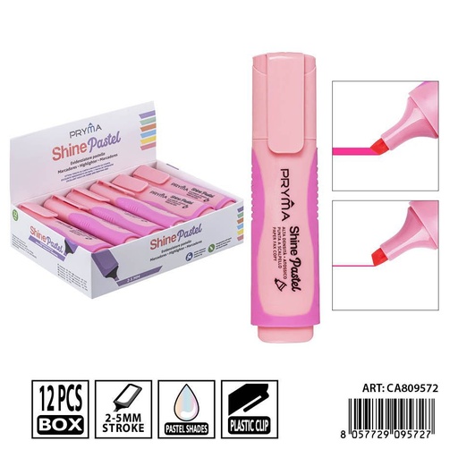 [0239536] Subrayador rosa pastel 2/5mm PRYMA - Herramienta de escritura efectiva