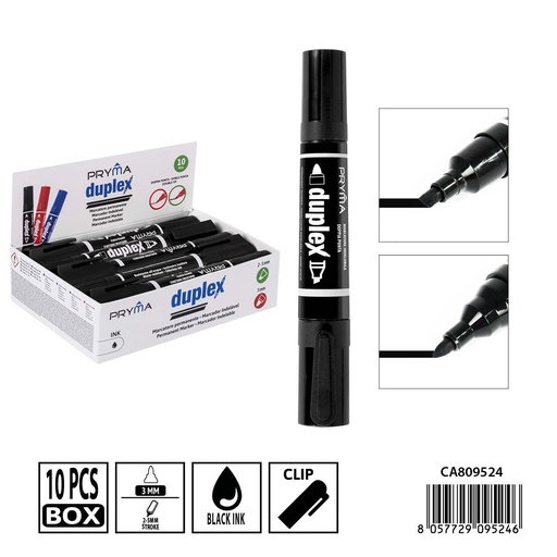 [0239221] Marcador permanente de punta gruesa 2-5/3mm negro - Escritura notable