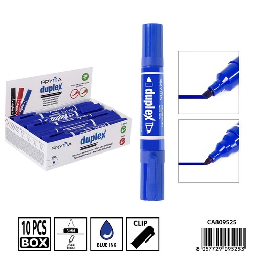 [0239222] Marcador permanente de punta gruesa 2-5/3mm azul - Escritura confiable