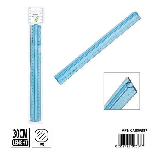[0239732] Regla con asa de 30 cm - Papelería escolar