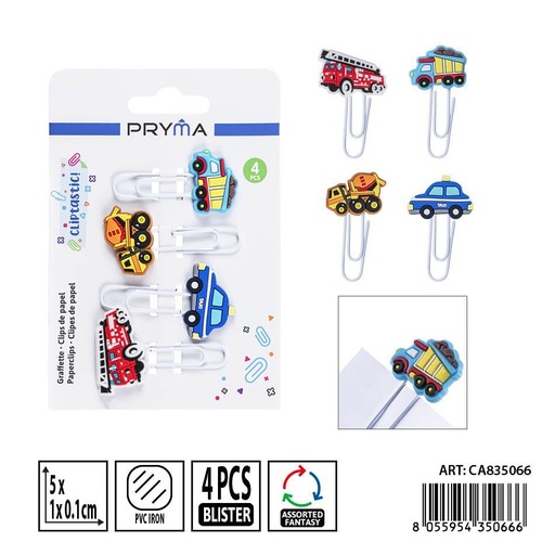 [0241146] Clips de papel en envase de 4 piezas 5x1 cm - Oficina