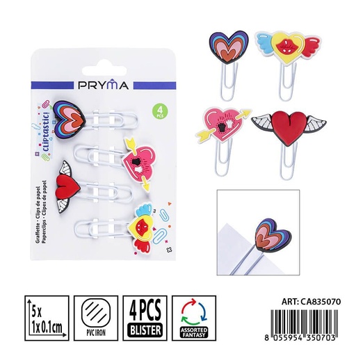[0241148] Clips de papel en envase de 4 piezas 5x1 cm - Oficina