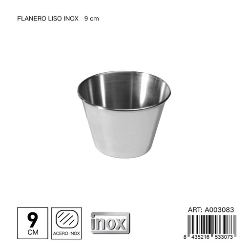 [A003083] Flanero liso de inox de 9 cm - Cocina