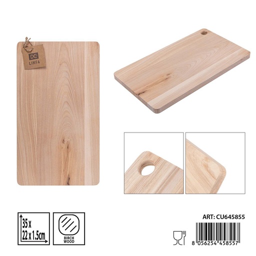 [0241830] Tabla de cortar de madera de abedul 35x22x1.5 cm - Accesorios de cocina