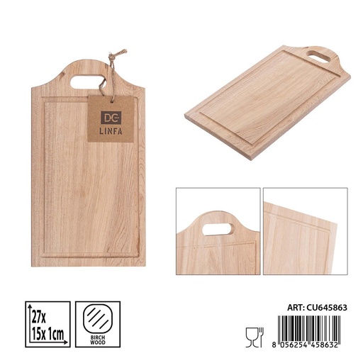 [0241838] Tabla de cortar de madera de abedul 27x15x1 cm - Accesorios de cocina