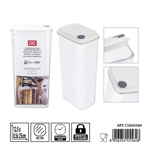 [0240238] Recipiente hermético transparente 500ml 10.5x10 cm DC CASA - Accesorios de cocina