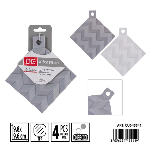 [0240215] Salvamanteles individuales 4 piezas 9.8x9.6 cm DC CASA - Accesorios para la mesa